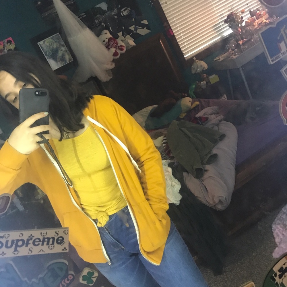 Forever21 yellow zip-up jacket